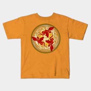 Three red dancing dragons. Kids T-Shirt